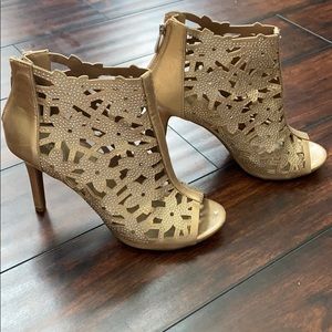 Rose gold high heels